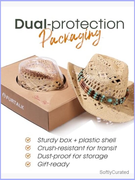 Straw Cowboy Hat with Interchangeable Bands, Wide Brim, Adjustable main image 6